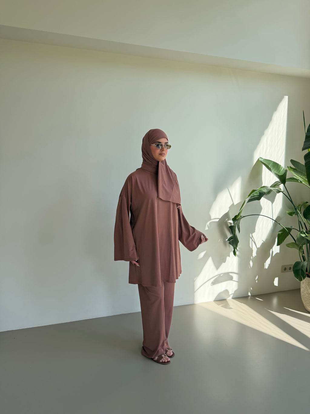 Wide Leg Burkini Brique