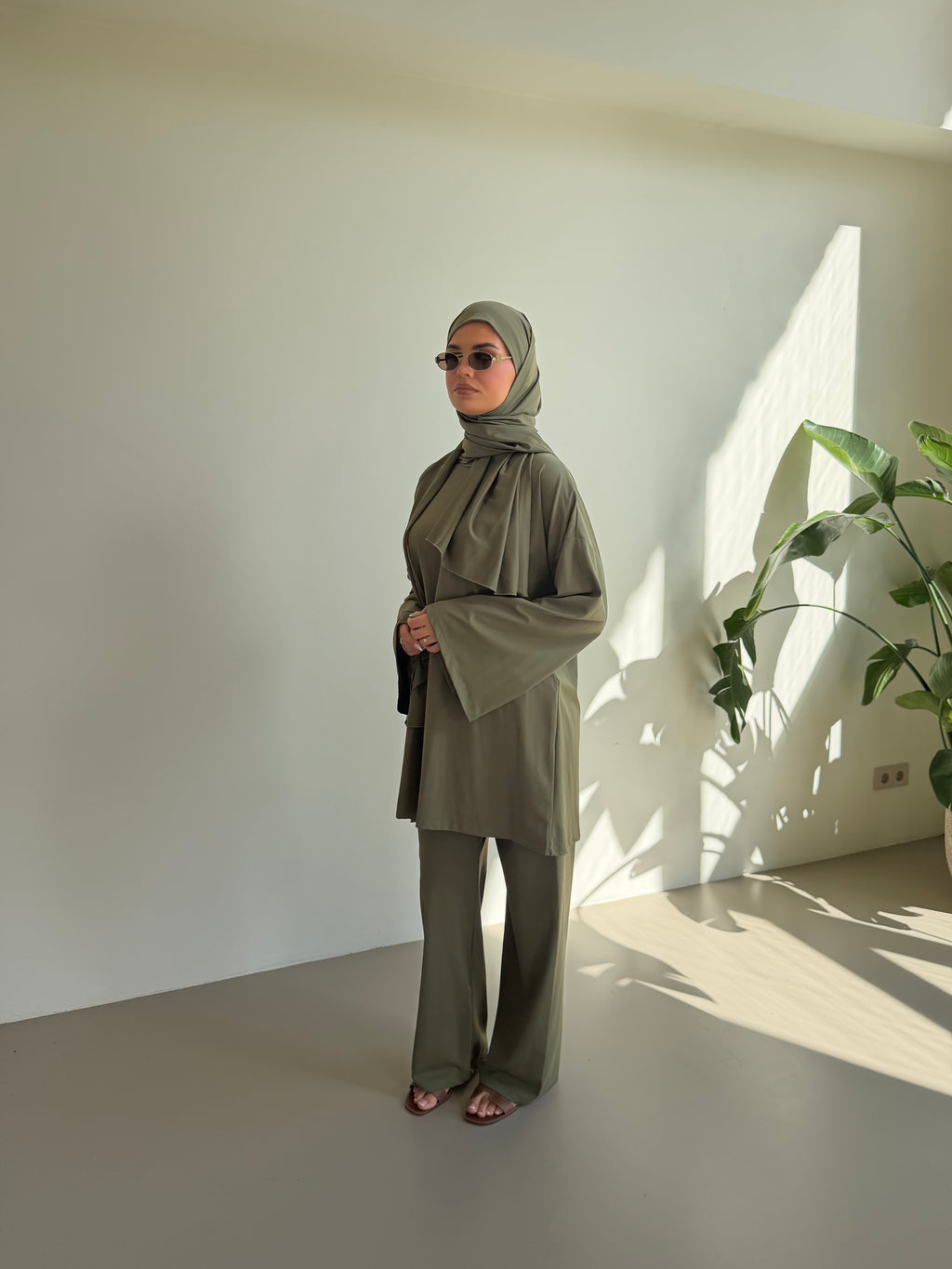 Wide Leg Burkini Khaki