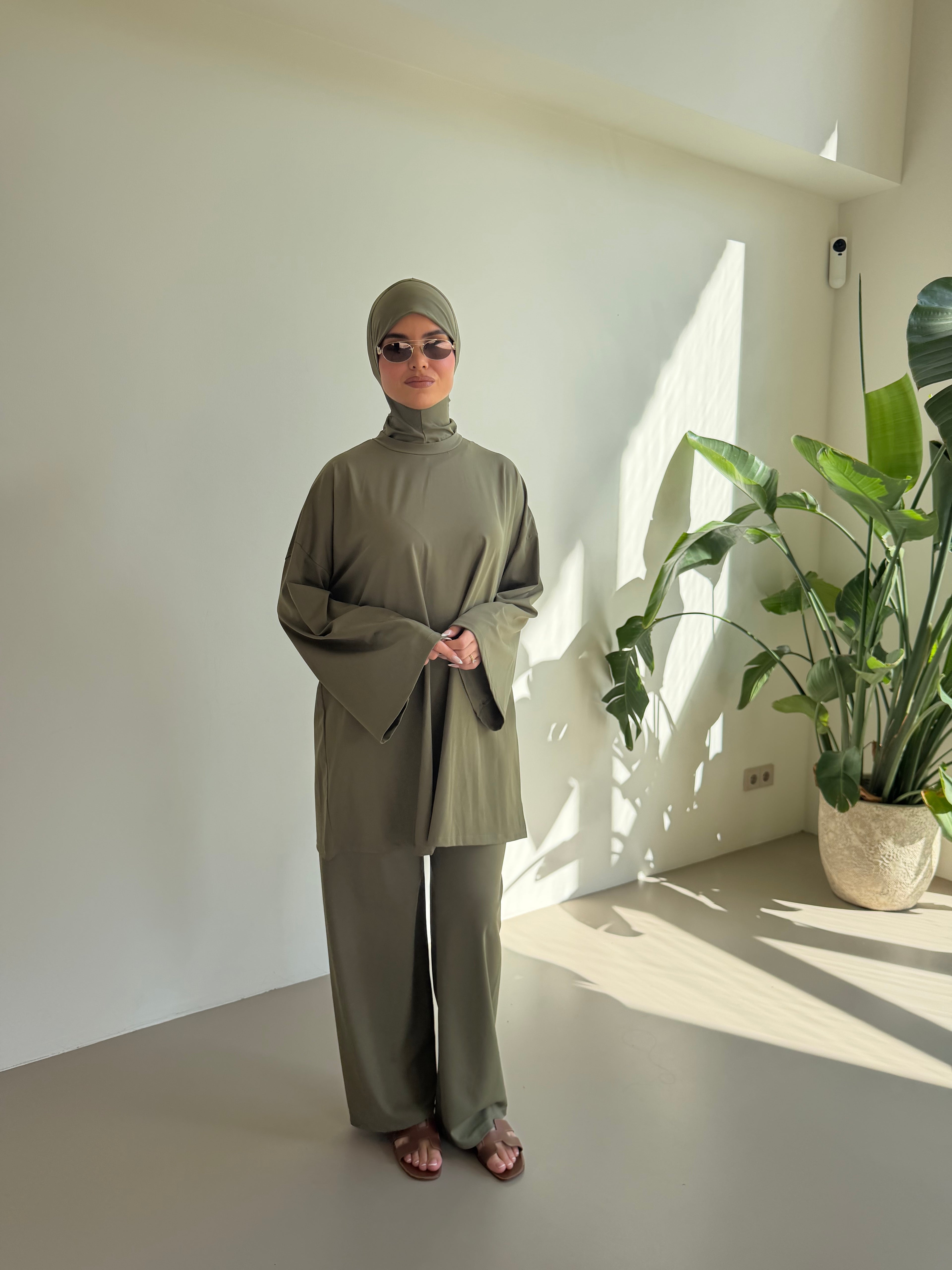 Wide Leg Burkini Khaki