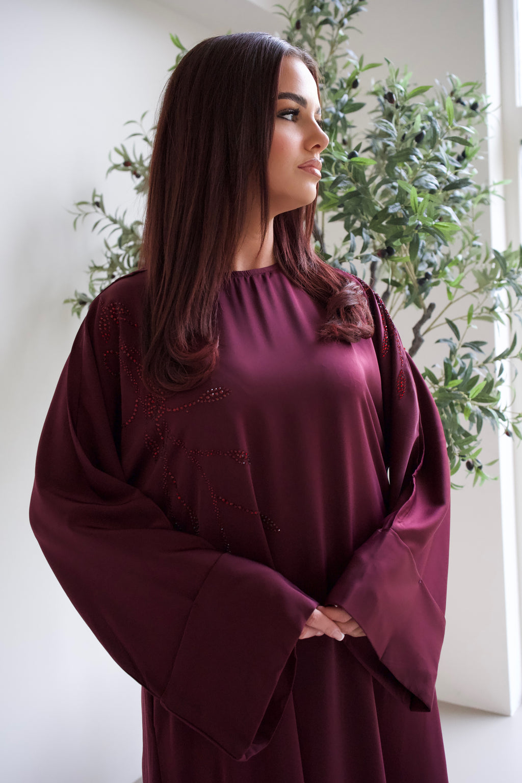Burgundy Abaya