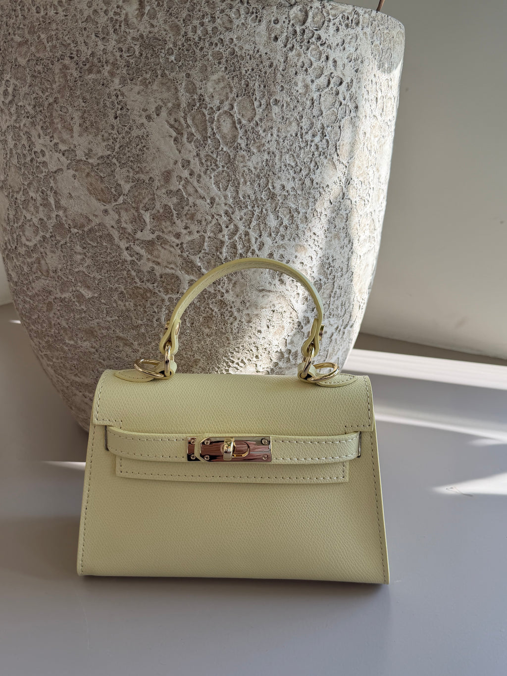 Mini Top Handle-Echt Leer