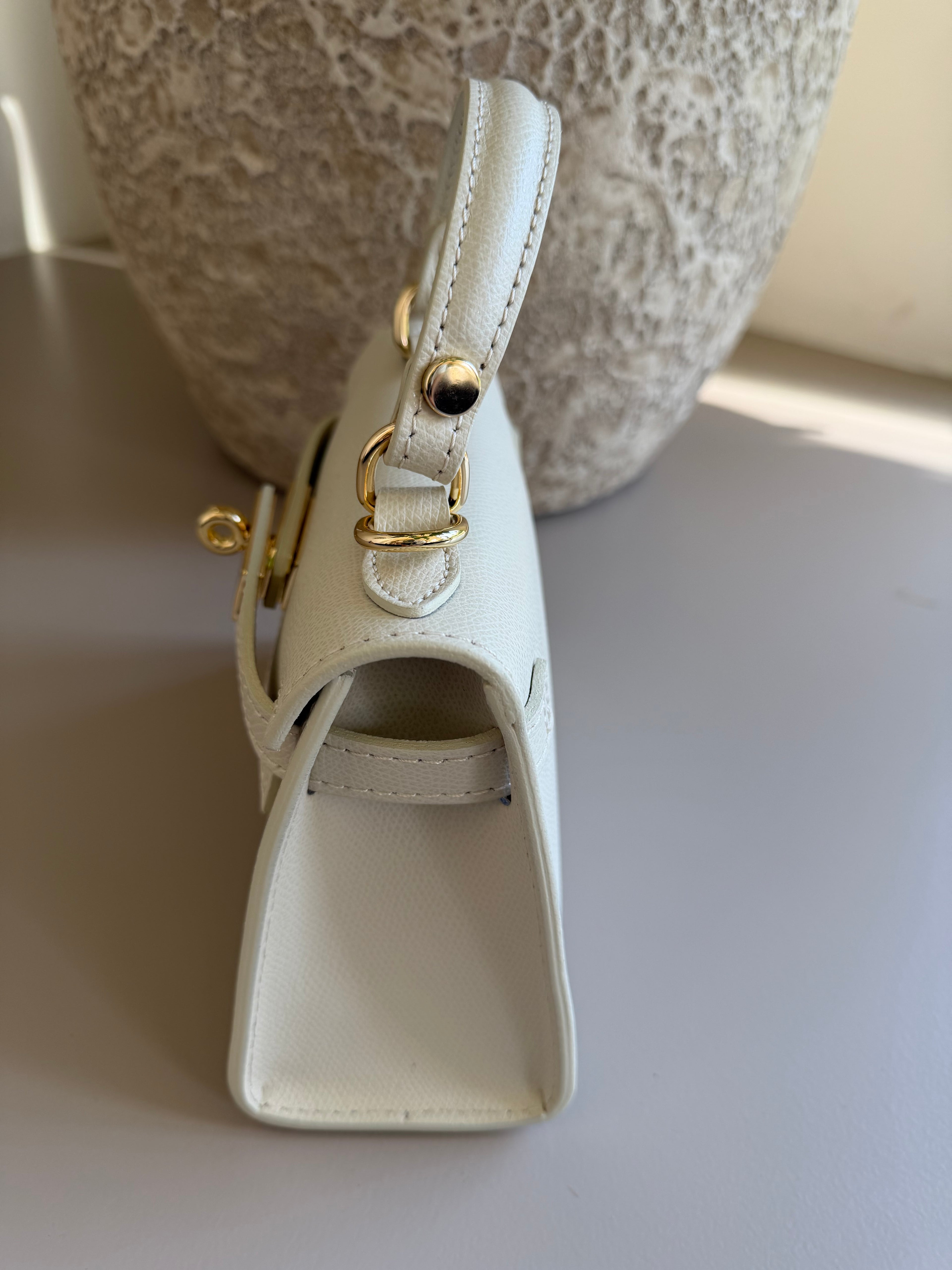 Mini Top Handle-Echt Leer
