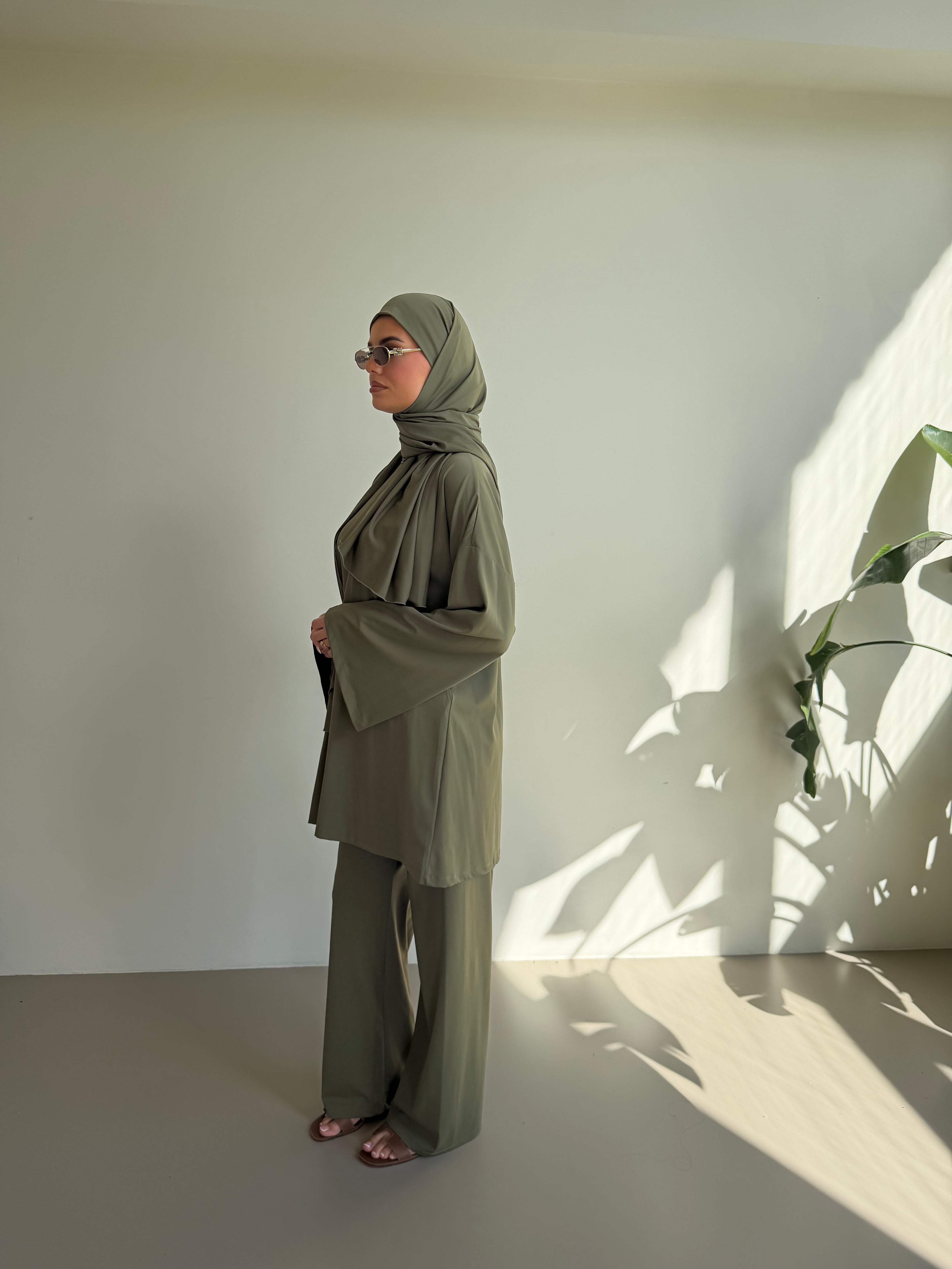 Wide Leg Burkini Khaki