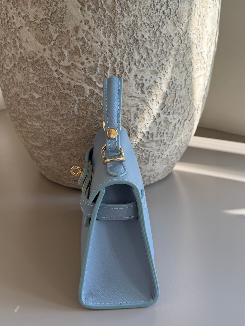 Mini Top Handle-Echt Leer