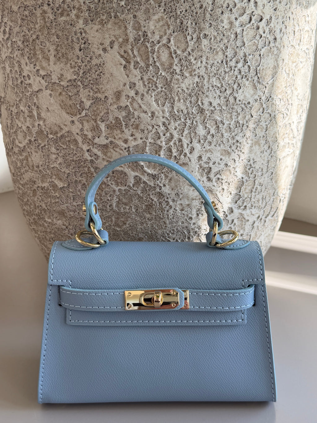 Mini Top Handle-Echt Leer