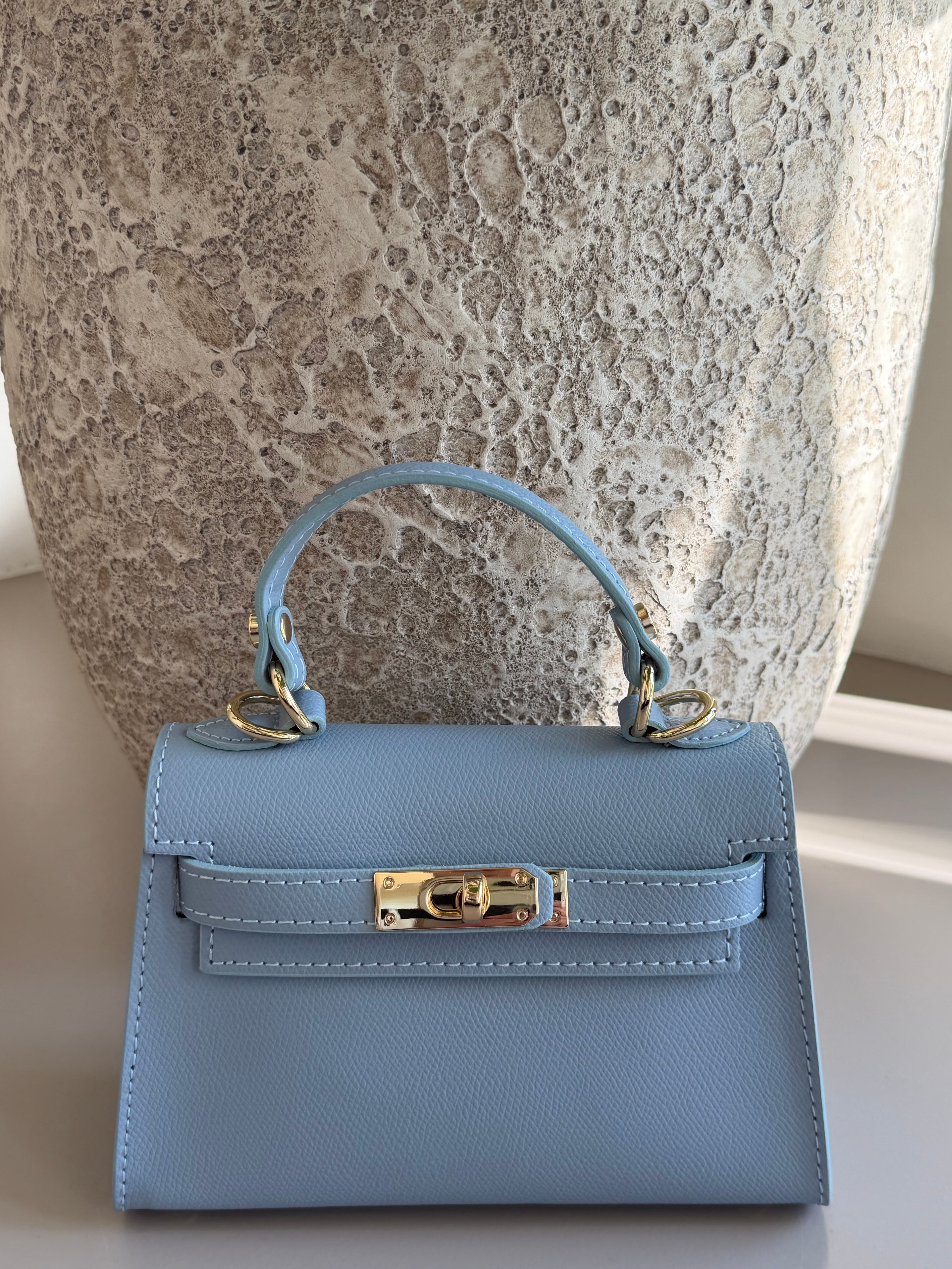 Mini Top Handle-Echt Leer