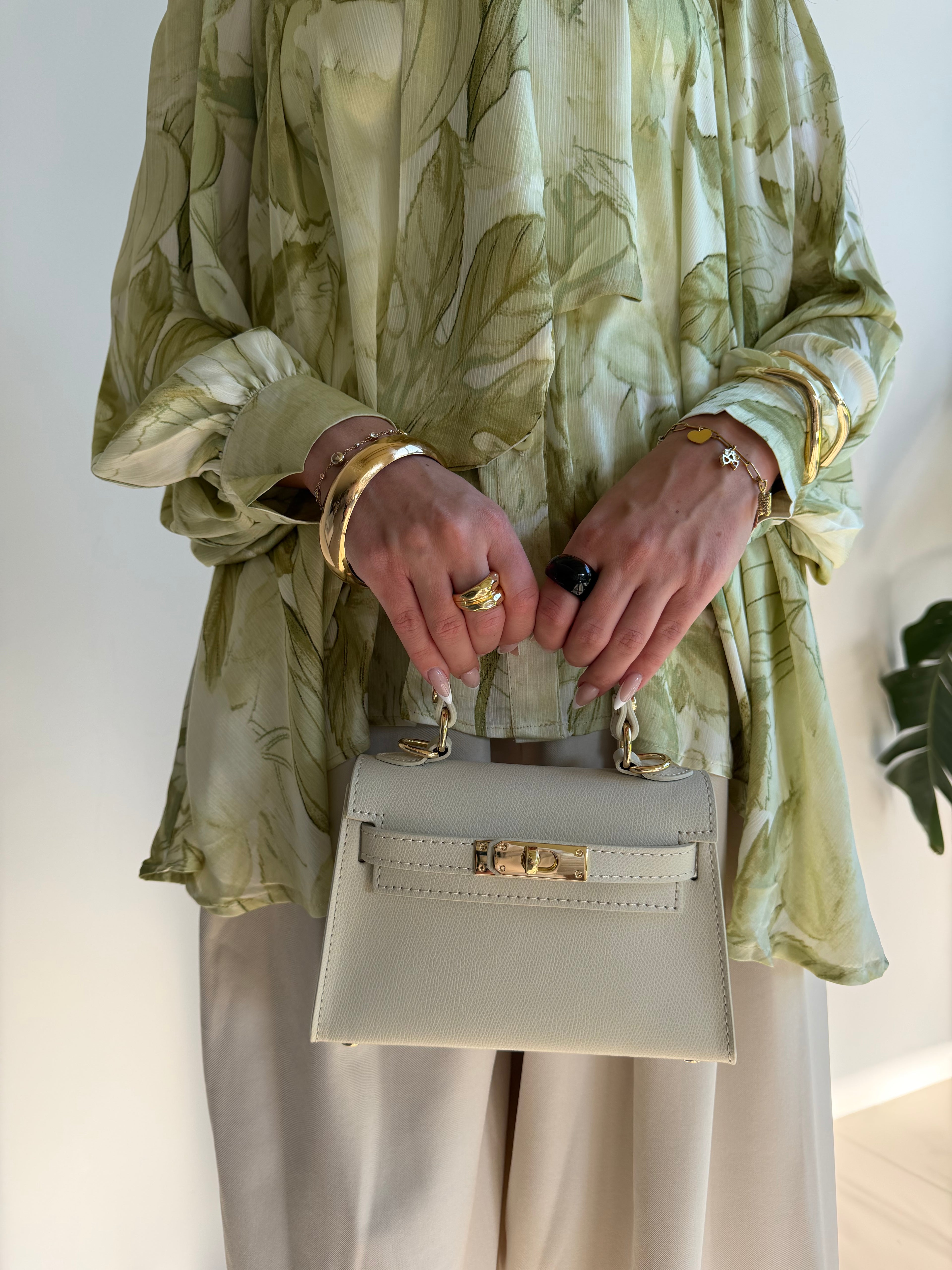 Mini Top Handle-Echt Leer