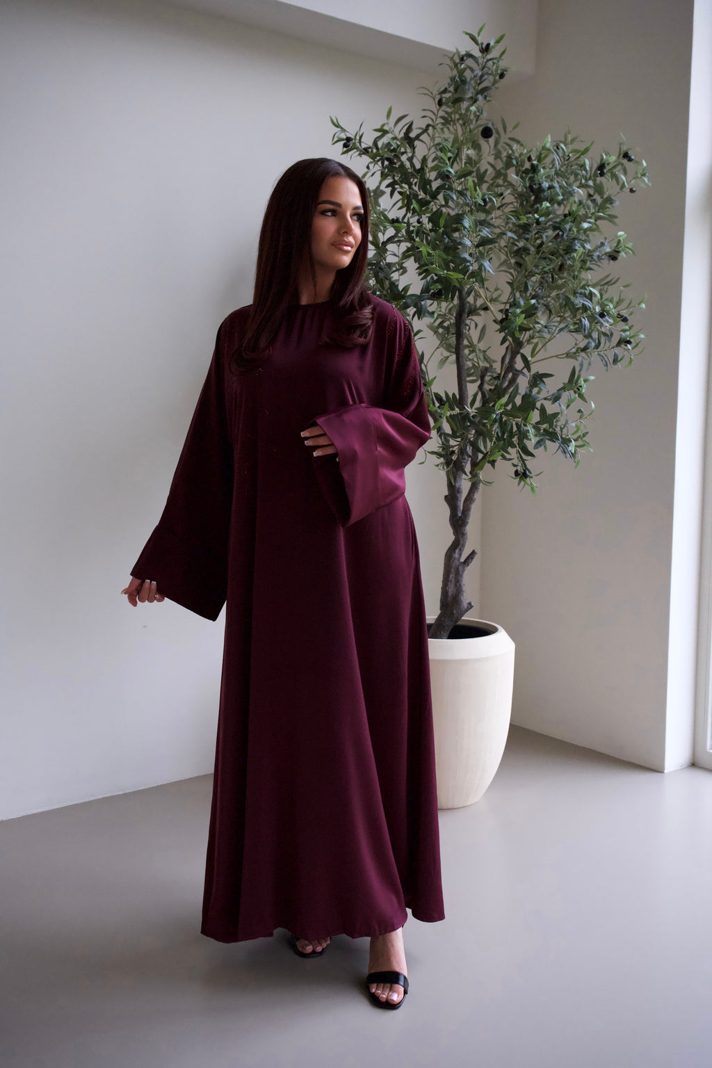 Burgundy Abaya