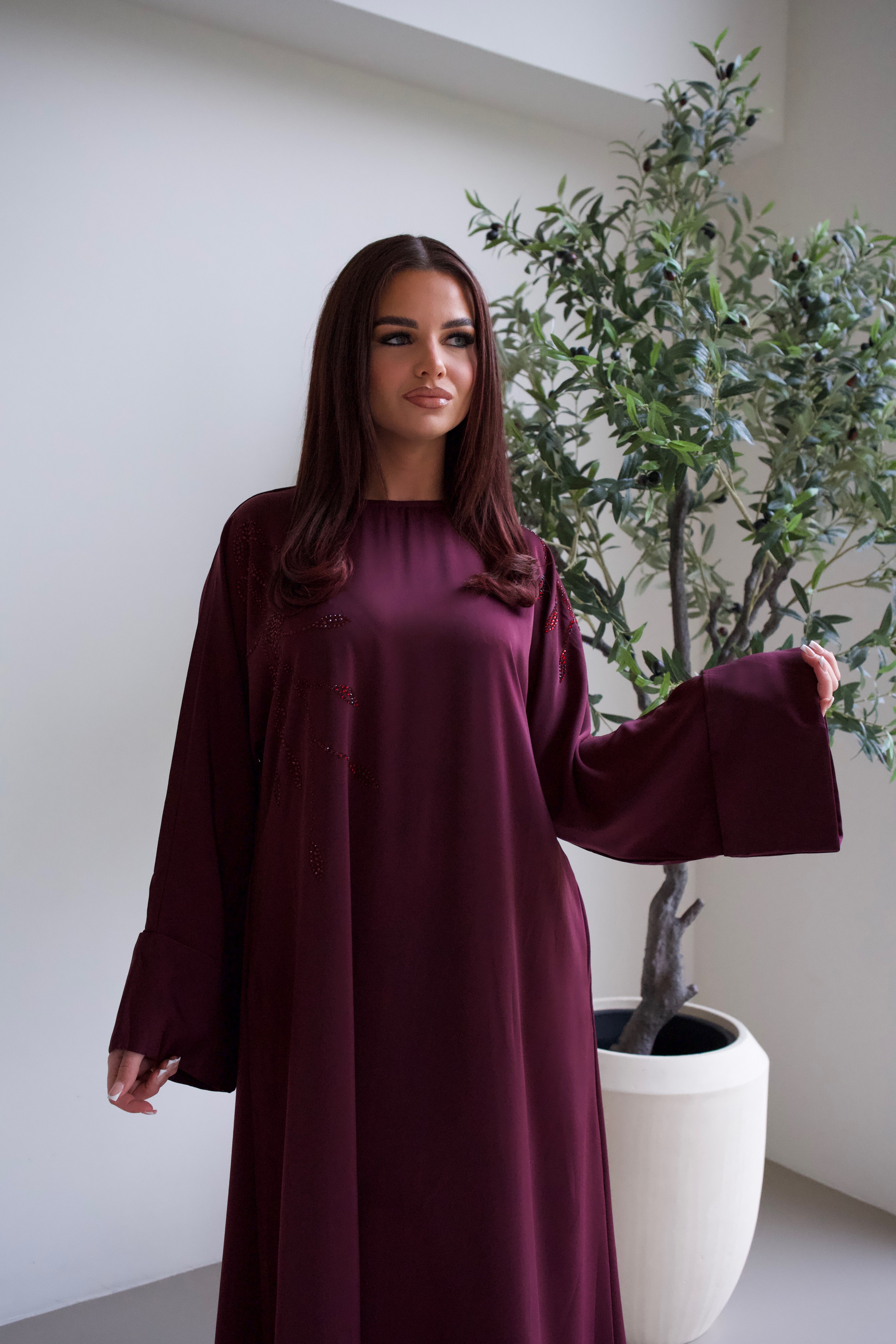 Burgundy Abaya