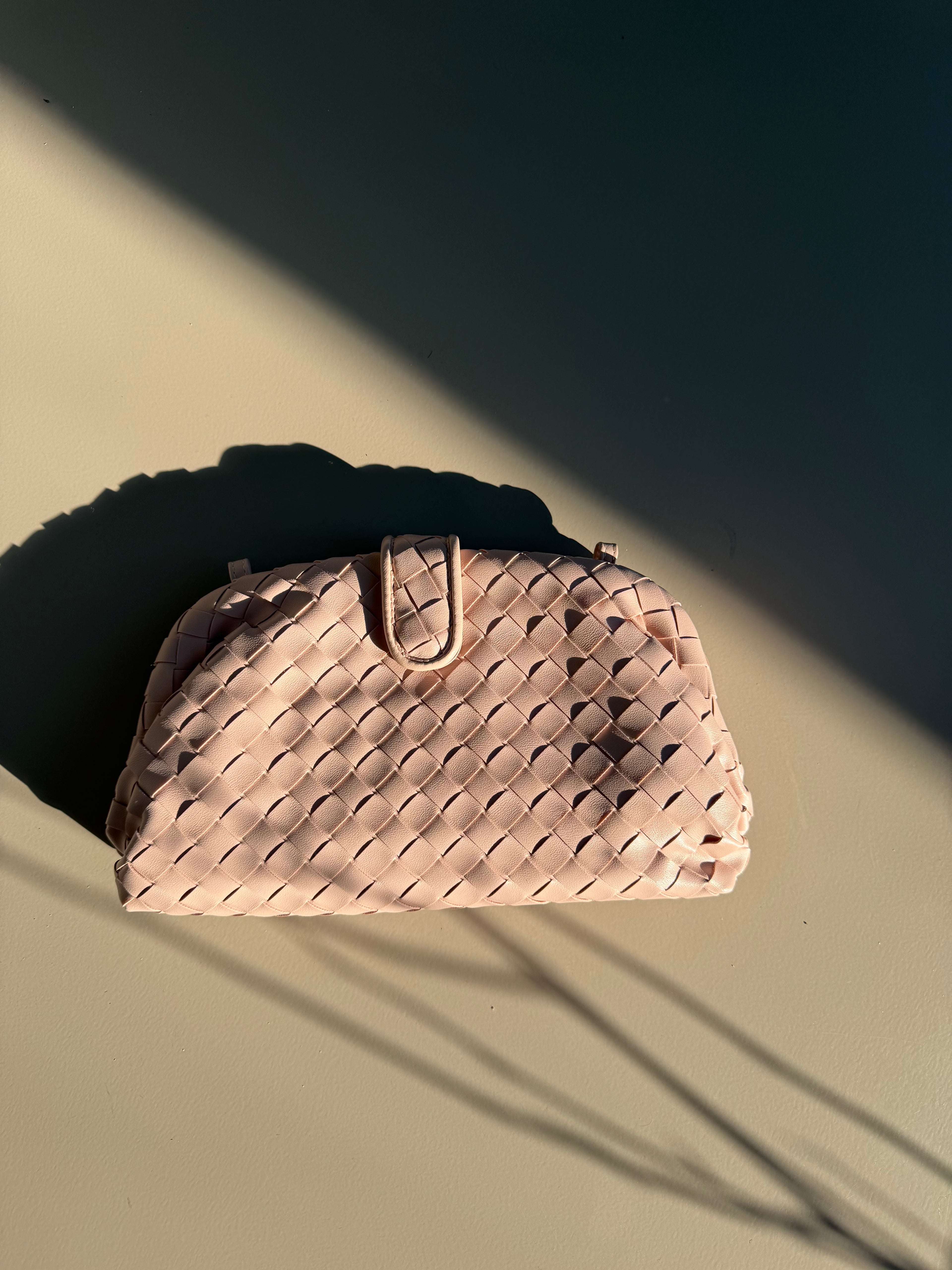 Woven Clutch Bag - Vegan Leer