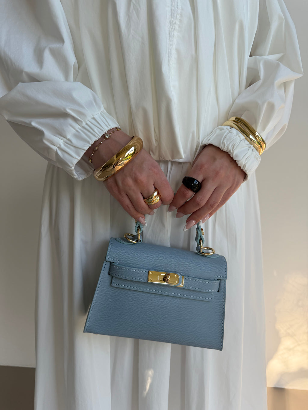 Mini Top Handle-Echt Leer