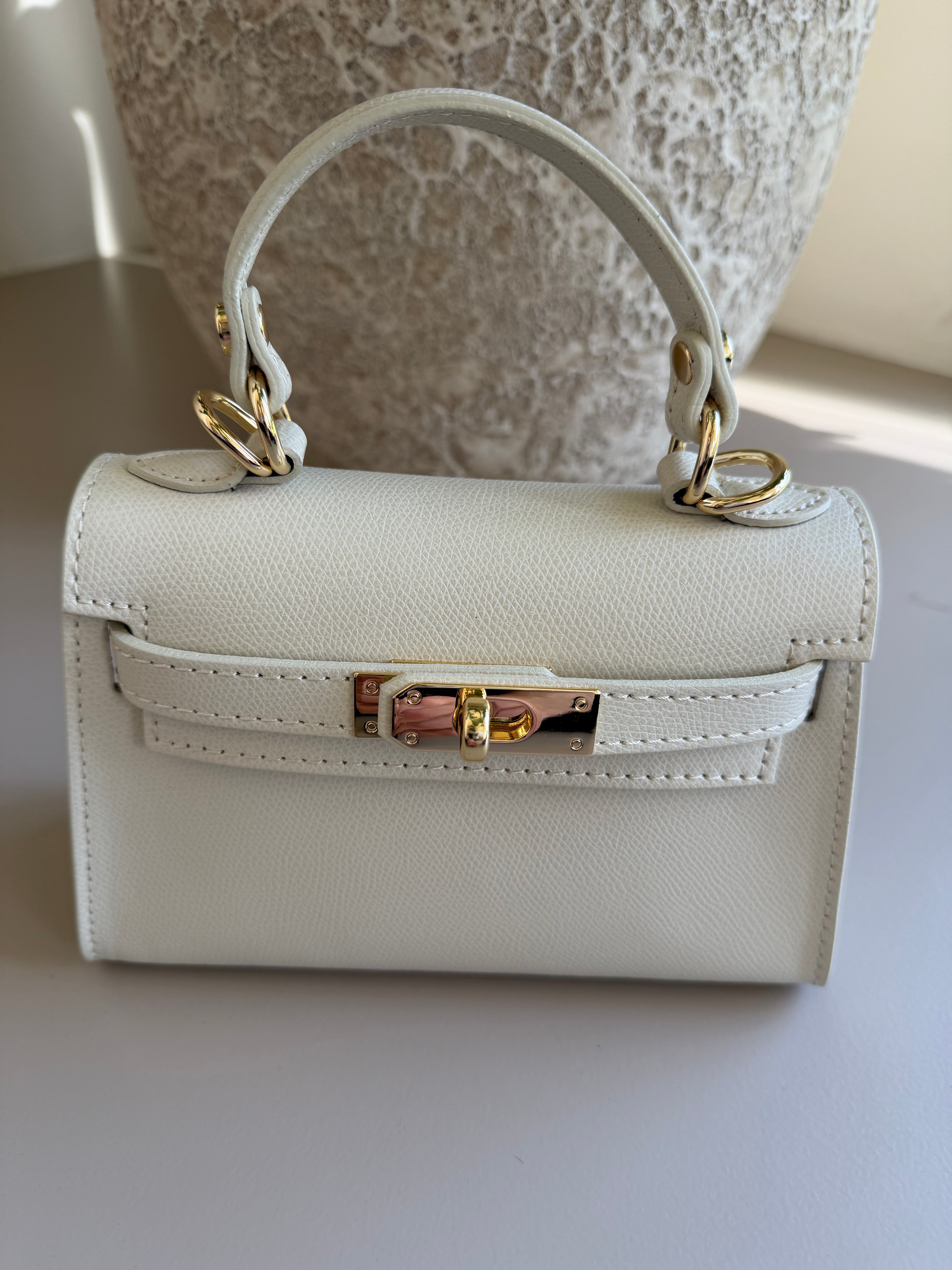 Mini Top Handle-Echt Leer