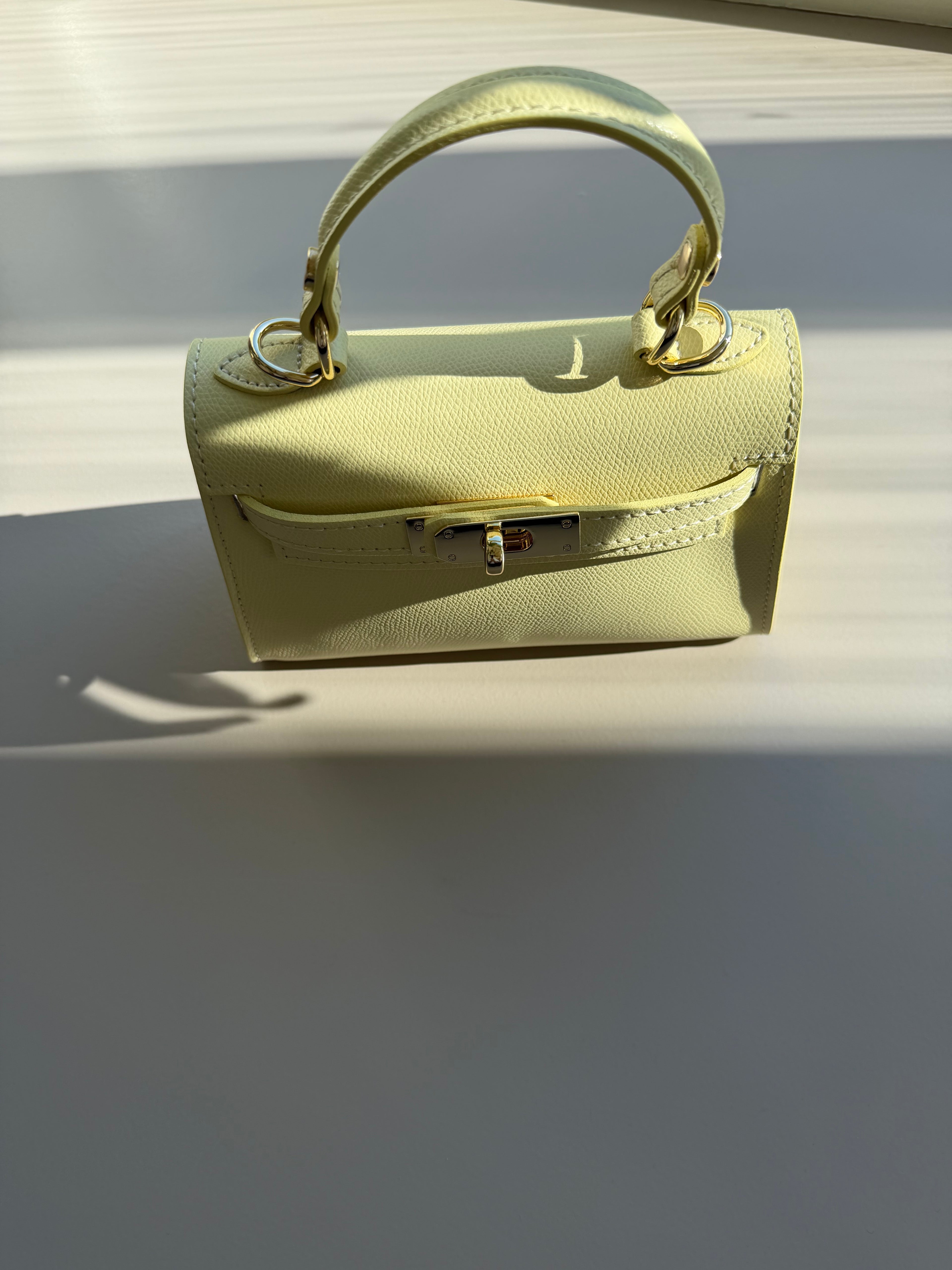 Mini Top Handle-Echt Leer