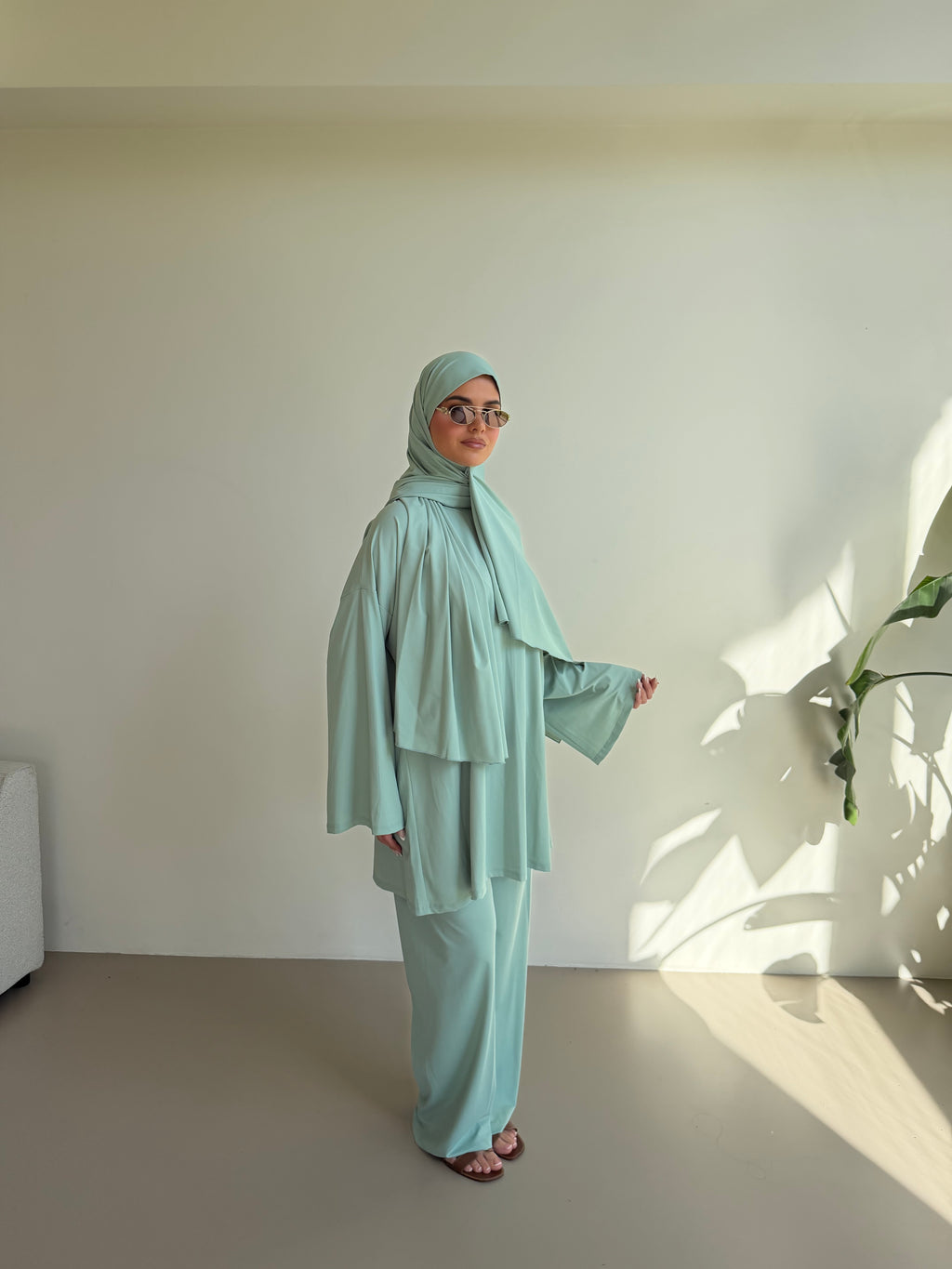 Wide Leg Burkini Aqua