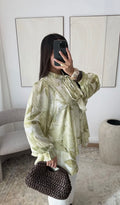 Botanical Bow Blouse Green