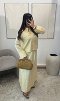 Yellow Poplin Skirt Set
