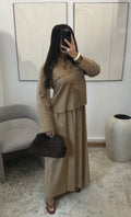 Taupe Poplin Skirt Set