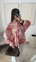 Botanical Bow Blouse Pink